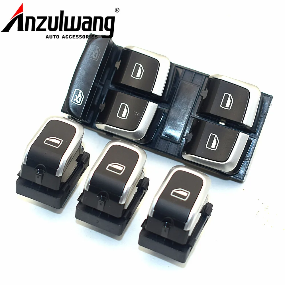 Набор из 4 новых хромированных электронных кнопок управления окном для AUDI A4 S4 B8 Q58