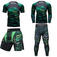 mma rashguard rattlesnake 3d sportwear boxing jerseys men kickboxing muay thai breathable fightwear bjj mma t shirts shorts set