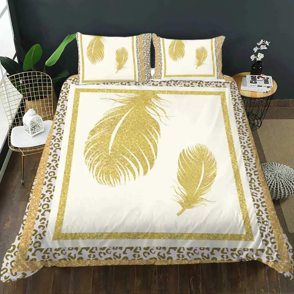 

Dream catcher Feathers theme luxury Royal European Bedding Set 2/3pcs Queen King Size Duvet Cover housse de couette pillowcase