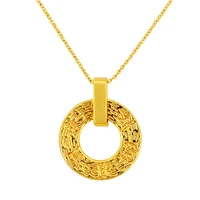 vamoosy unique designer 24k gold solid circle shape pendant necklace for women wedding necklace neck choker jewelry accessories