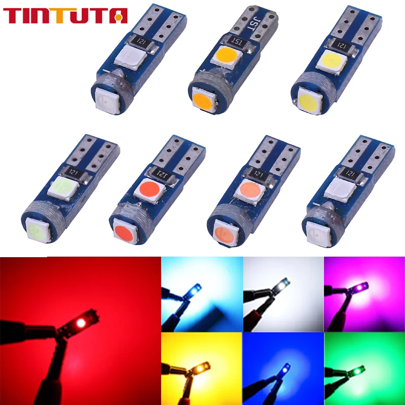 

Canbus 10Pcs T5 Led Bulb W3W W1.2W Led 3030 3SMD Car Interior Lights Dashboard warming indicator Wedge Auto Instrument Lamp 12V