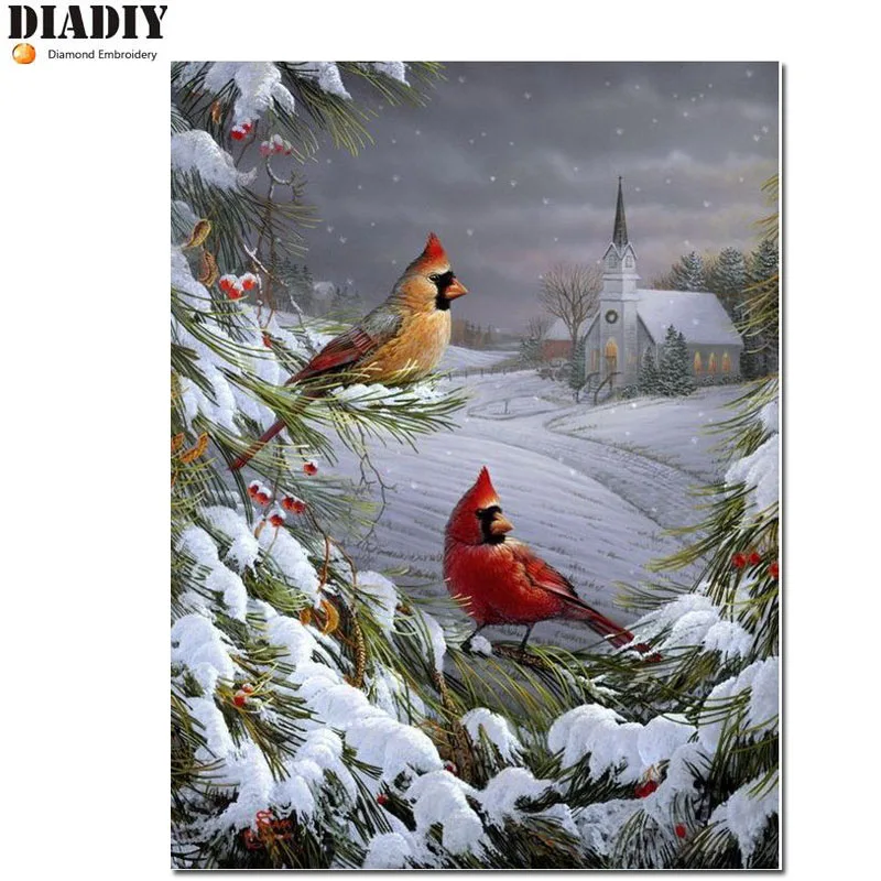 

DIY diamond embroidery Snow bird 5D diamond painting Cross Stitch full round&square Rhinestone mosaic home decoration
