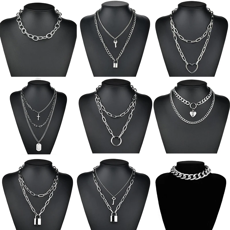 Женское массивное ожерелье в стиле панк большие цепочки ретро|Цепочки| |