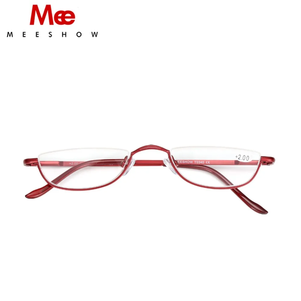 Meeshow Нержавеющая сталь очки для чтения женские пресбиопии половина оправы Для