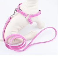 soft puppy dog harnesses lead set pink brown black leashes adjustable dog halter harness for small medium pets dogs