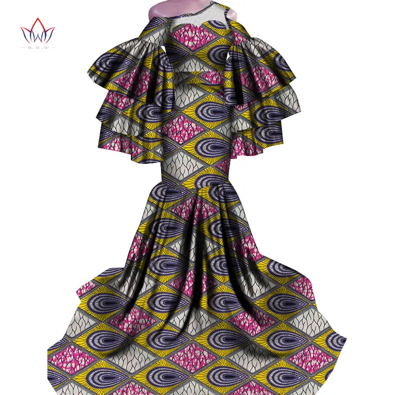 Платье Горячая Vestidos Дашики женское платье хлопок Принт традиционная африканская одежда рыбий хвост и земля одежда для женщин WY4336 - Цвет: 17