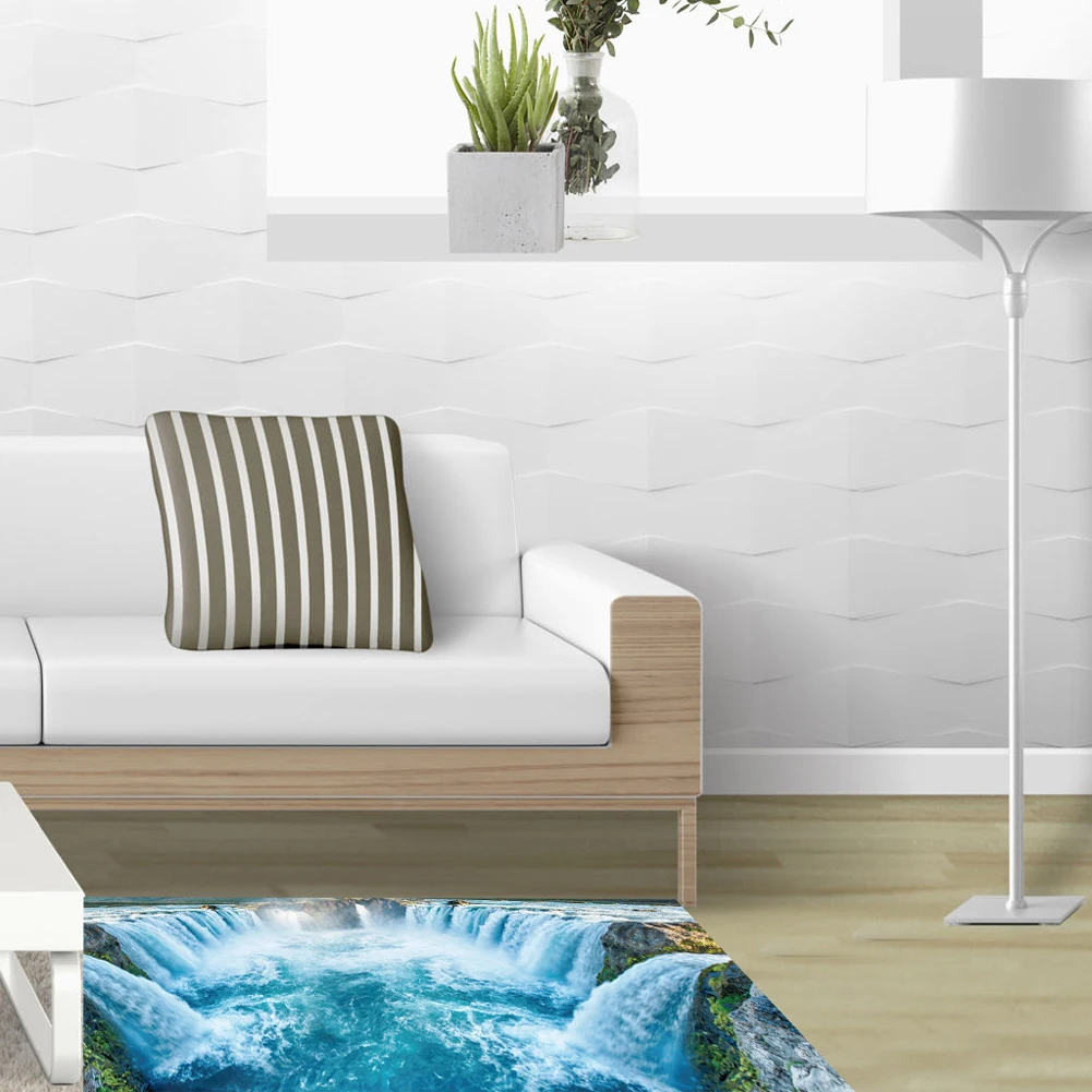 3D наклейка на пол с изображением водопада съемная настенная виниловые