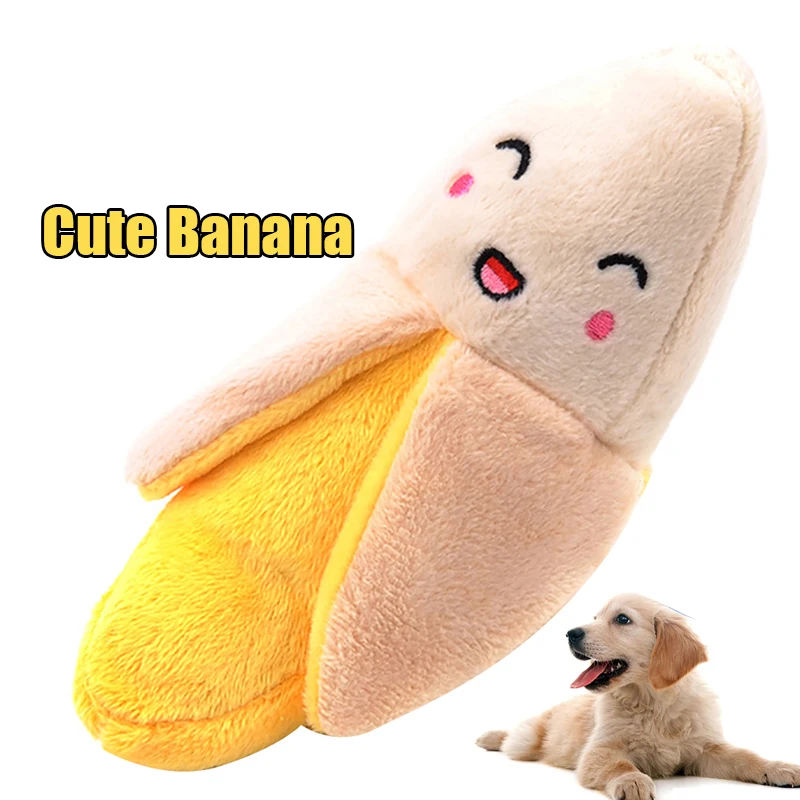 

Animals Cartoon Dog Toys Stuffed Squeaking Pet Toy Cute Plush Puzzle For Small Dogs Cat Chew Squeaker Squeaky Toy For Pet Banana