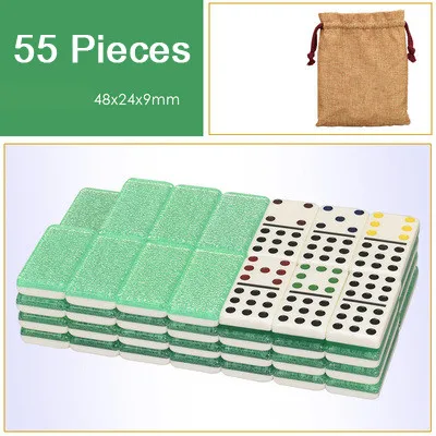 55 Pcs-13 Высокое качество Акриловые игры домино Pai Gow 28 шт. двойные 6 домино настольные игры цвета домино Jogos De Tabuleiro подарок 48*24*7,5 мм - Цвет: 55 Pcs-13