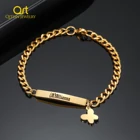 Браслет с надписью персонализированное выгравированное название для детей, золотистый браслет-бабочка из нержавеющей стали для девочек, Женские Ювелирные изделия, подарки