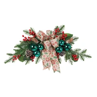 christmas swag wreath pine cone ball door mount teardrop swag wreath new year hanging wall tabletop chair decoration