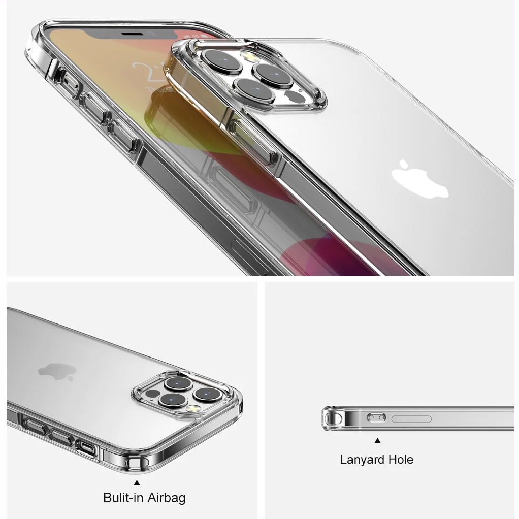 Высококачественный прозрачный акриловый чехол для iPhone 13 12 Pro Max PC + TPU Гибридный