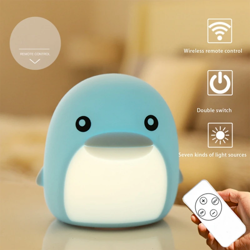 

Night Light for Kids Cute Night Light - Portable Color Changing Silicone Baby Nightlight for Children, Baby and Toddler