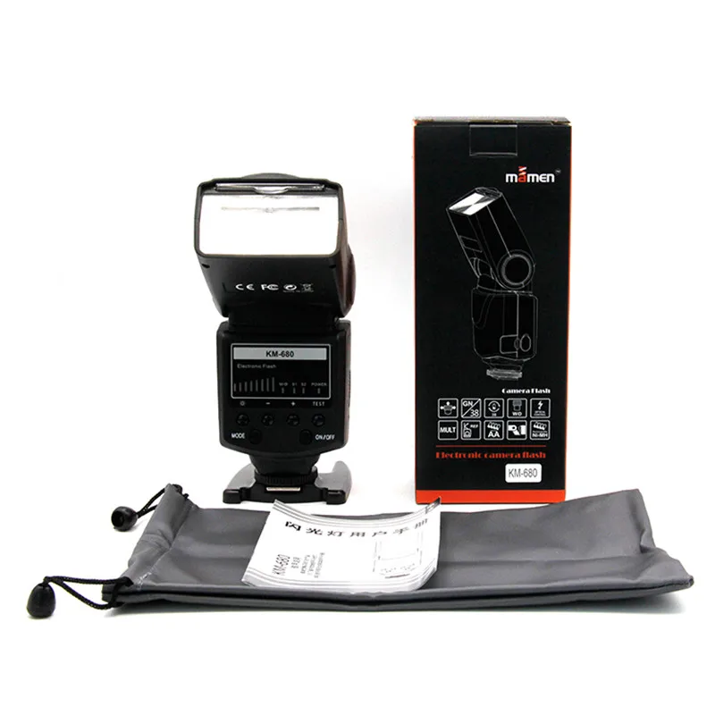 

MAMEN KM-680 Speedlight Camera Flash Light 5600K LED Lamp With Fill Light For DSLR Canon 5D2 60D 70D Nikon D5300 D7200 The Flash