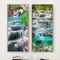 5d diamond painting landscape waterfall picture full round diamond mosaic diy point drill embroidery rhinestone decor for home