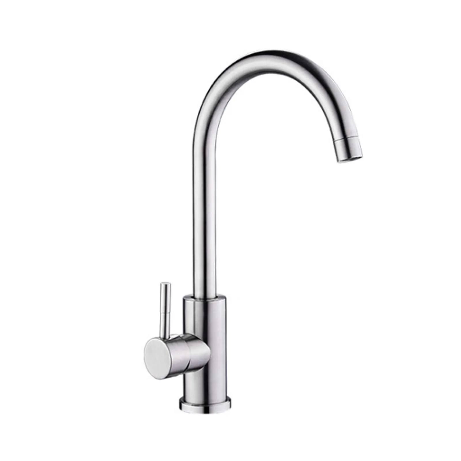 

Brushed Nickel Stainless Steel Kitchen Sink Taps 360 Degree Swivel Spout Single Cold Water For Twin Drainer Sinks Kitchen Faucet