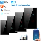 Умный сенсорный выключатель Wi-Fi Smart LifeTuya, управление через приложение, поддержка Alexa, Google Home, голосовое управление, 1234 клавиши, стандарт США