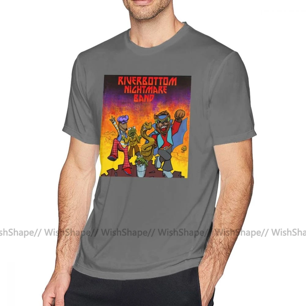 Футболка с надписью Kiss Band Классическая футболка оверсайз изображением реки