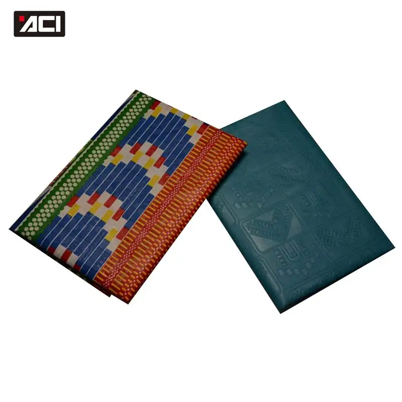 ACI Горячая Анкара ткань Африканский настоящий воск принт Гана Kente Ткань 2 ярдов+ 2 ярдов тиснение африканская ткань Анкара простое окрашивание - Цвет: 19060004