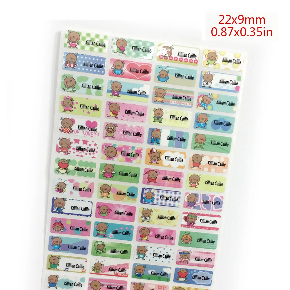 100Pcs Cute Bean Boy Name Stickers Waterproof Personal Tags Customize Labels For Children Daycare Scrapbooking School Stationery