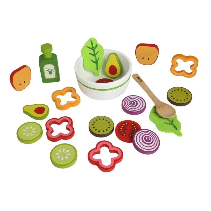 

Simulated Fruit Vegetable Salad Wooden Toys For Kids Kitchen Food Fruit Set Model Pretend Play Cooking Children Gift Girls Toy
