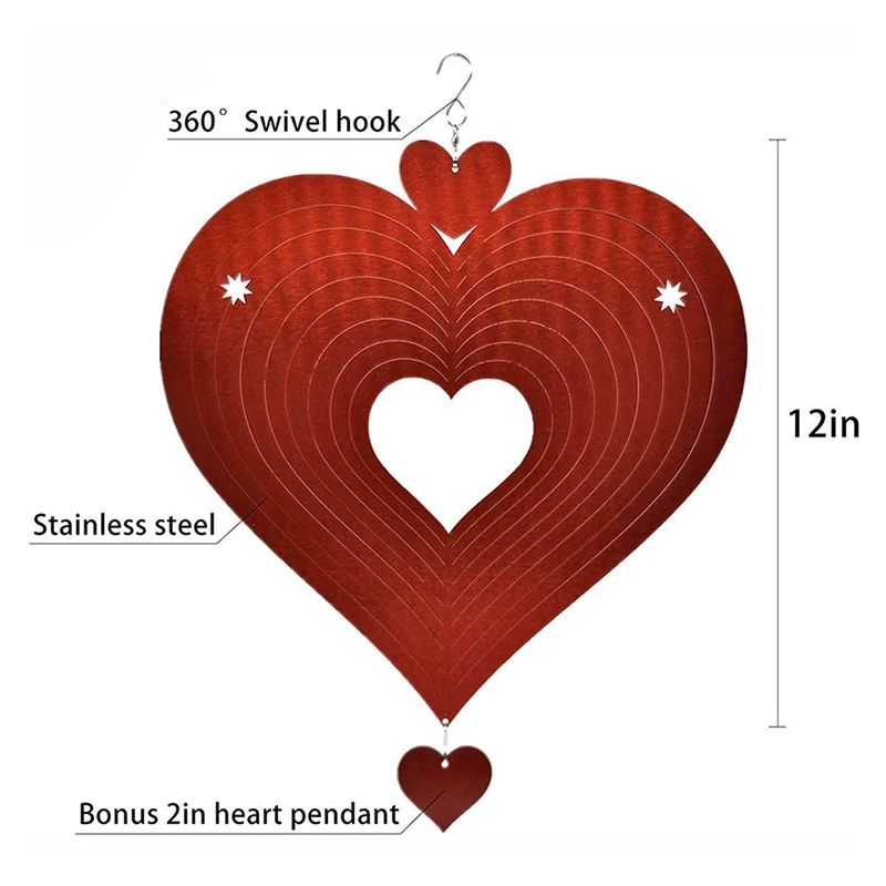 

3D Stain Steel Wind Chime Ballet Girl Owl Craft Rotating Wind Spinner Garden Balcony Wall Art Hanging Ornament Home Garden Decor