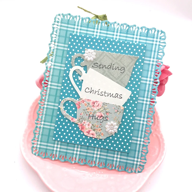 

Чайные чашки металлические режущие штампы трафареты для скрапбукинга DIY декоративное тиснение изготовление бумажных карточек ремесло