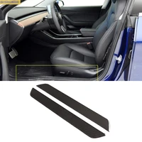 car styling carbon fiber front door sills scuff plate car accessories fit for tesla model 3 y 2018 2019 2020 2021 auto