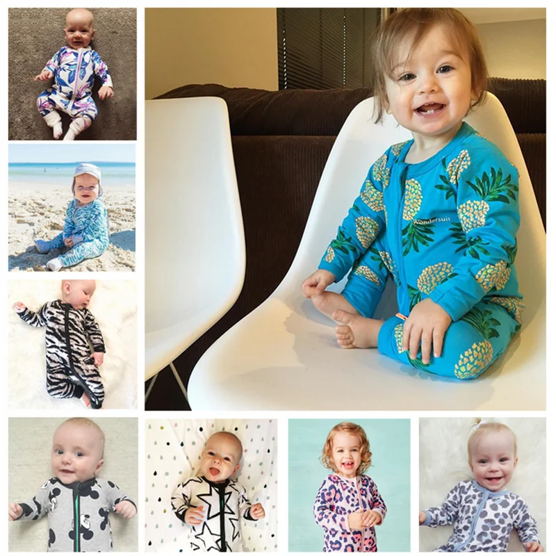 Комбинезон для новорожденных с цветочным принтом и ананасами|Ромперы| |