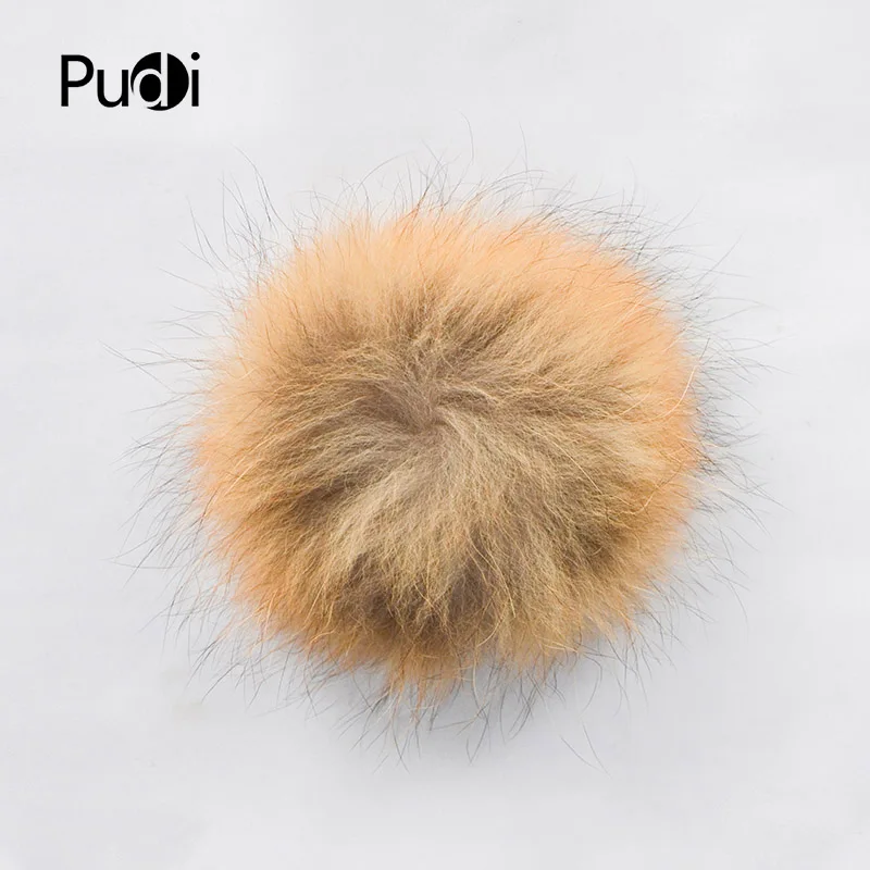 

Pudi real raccoon fur ball 2020 brand new genuine fur cap hat balls