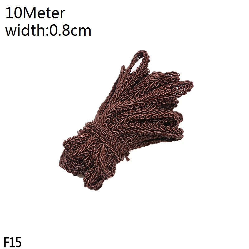 F15-10m brown 1/3/10 ярдов ручной работы с кружевной отделкой в стиле пэчворк Материал белого и розового цветов с кружевными вставками, с узором в сердечко, лента для самодельного украшения одежды швейная фурнитура - Цвет: F15-10m brown