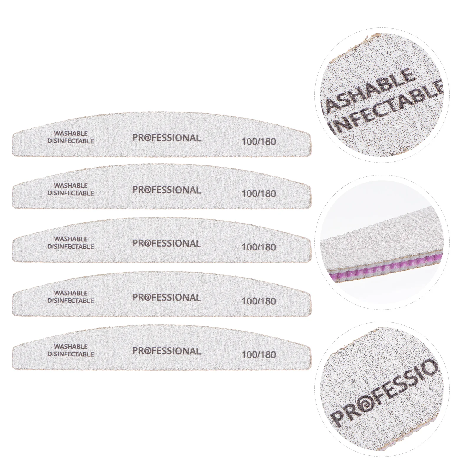 

Пилка для ногтей шлифовальная, 100/180, 5 шт.