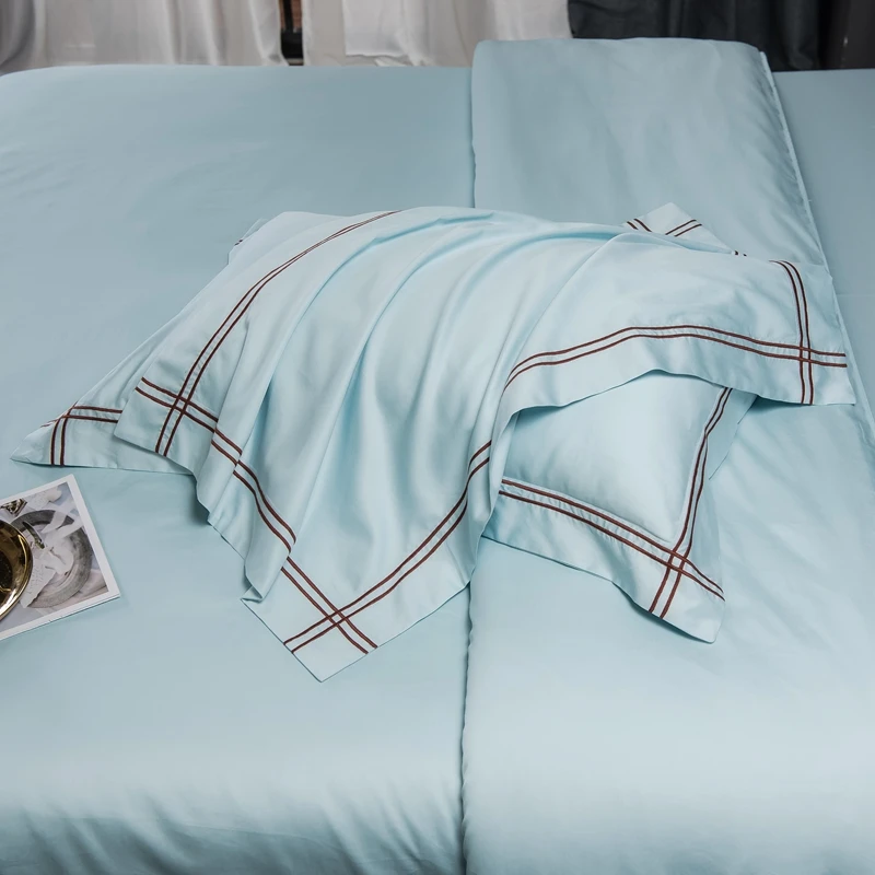 Роскошный комплект постельного белья из мягкого хлопка с вышивкой для гостиниц в