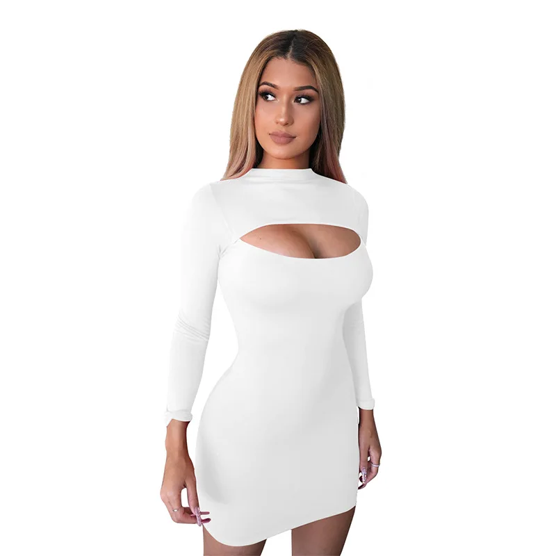 ANJAMANOR сексуальное платье 2020 Новая Мода Vestidos с длинным рукавом облегающее