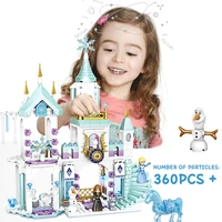 360pcs friends princess castle house toys with 2 dolls diy model construction kit granular assembly blocks toys educational gift