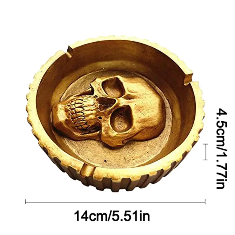 

Retro Halloween Decoration Skull Ashtray Tobacco Ash Holder Container Props Vintage Household Ornament Crafts Skull Ashtray