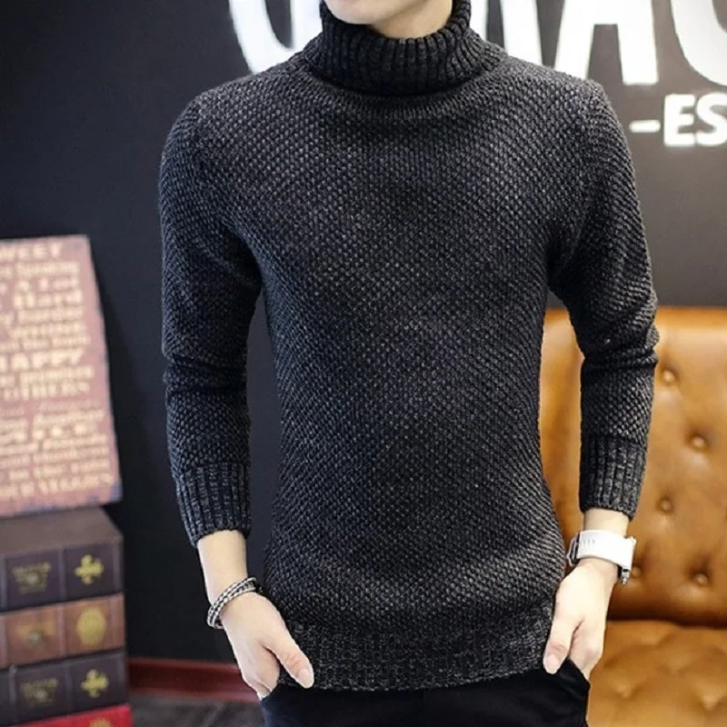 Мужской теплый кашемировый свитер Zogaa вязаный брендовый Повседневный с высоким