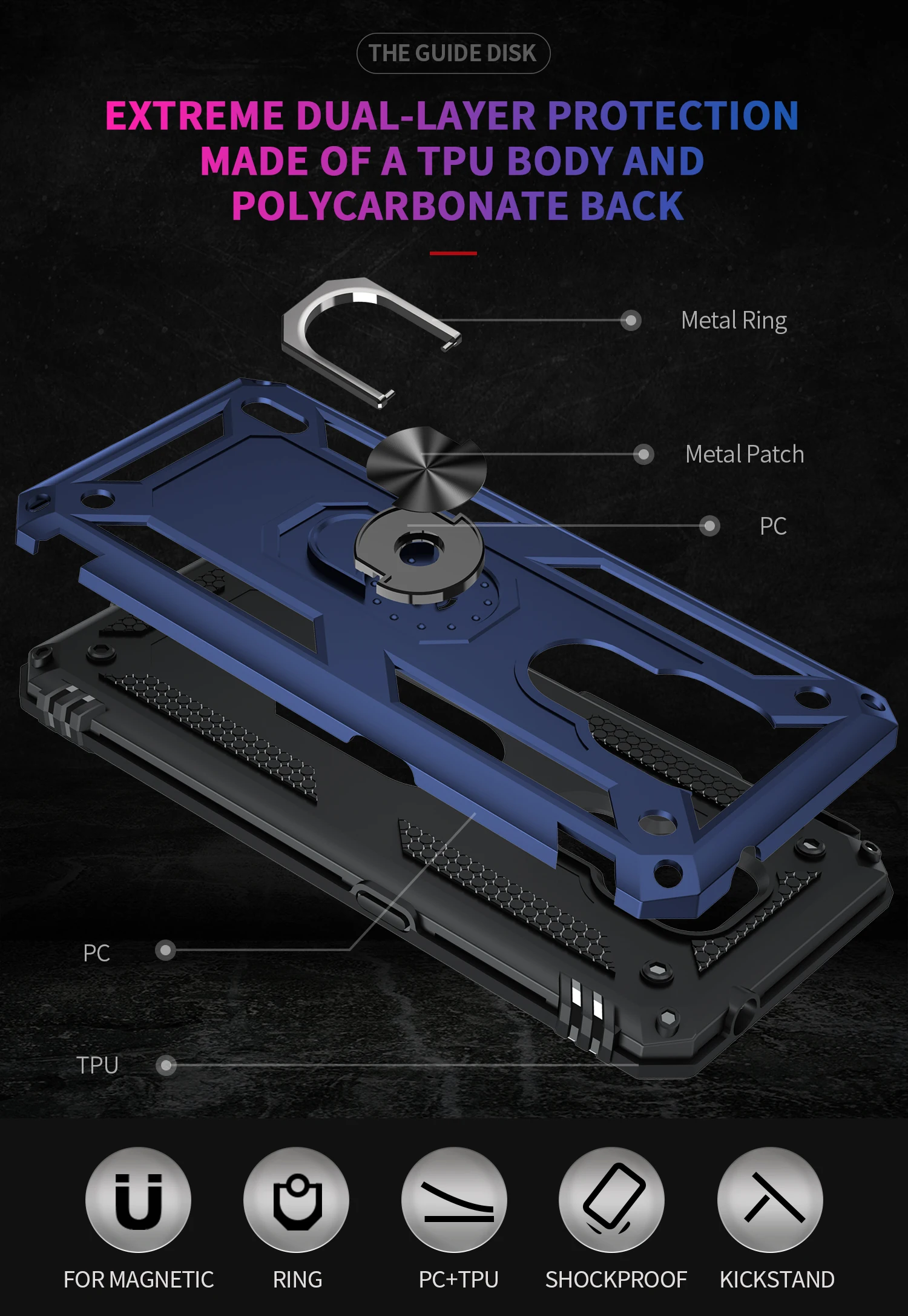 armor back cover for moto e7 power ring kickstand magnetic holder shockproof phone case coque free global shipping