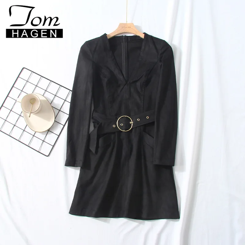 Черное платье из искусственной кожи для женщин привлекательное облегающее