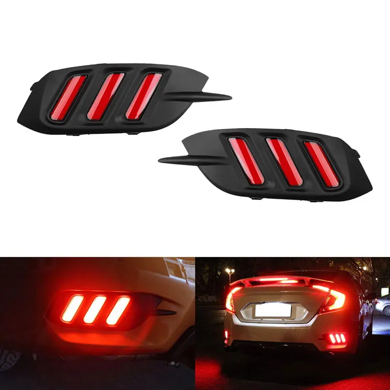 1 пара 12V для Civic 4 Двери Седан 2016 2017 2018 2019 светодиодный задний бампер стояночный