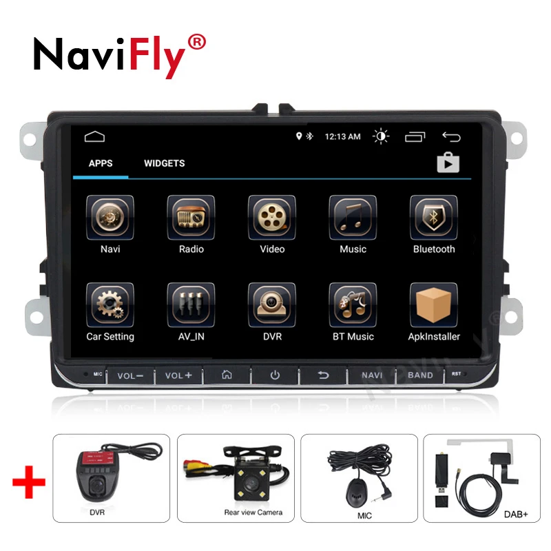 add camera DVR DAB 9 дюймов Android 9,1 четырехъядерный Автомобильный мультимедийный радио gps для Seat Altea Alhambra Toledo Leon/Volkswagen/Skoda с wifi BT RDS FM - Цвет: add camera DVR DAB