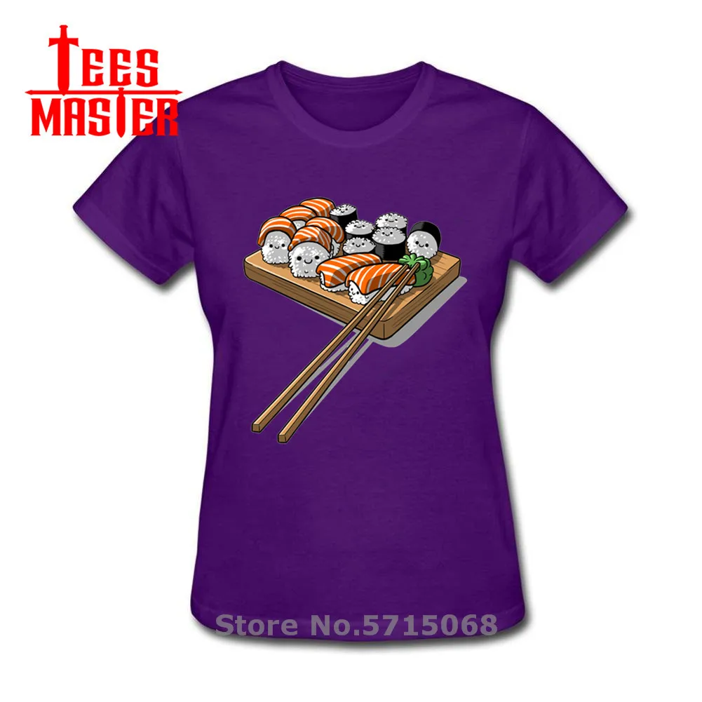 Васаби Одежда Забавный суши семьи хлопчатобумажная футболка с рисунком Лето