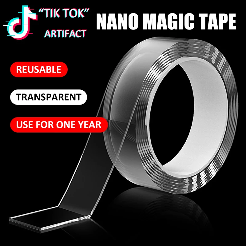Бренд Nano Magic Tape Двусторонняя лента многоразовая Водонепроницаемая бесследная
