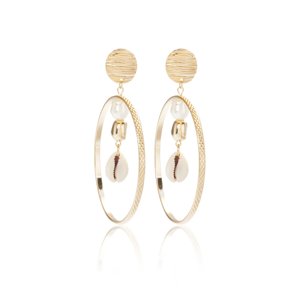 Большие круглые модные серьги 2020 в форме капли искусственный жемчуг ракушки