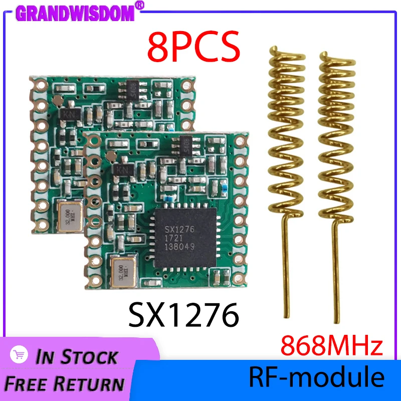 

Модуль lora 868 МГц 915 трансивер 8 шт. радиокоммуникатор с большим радиусом 868 IOT sx1276 трансмиттер uhf vhf
