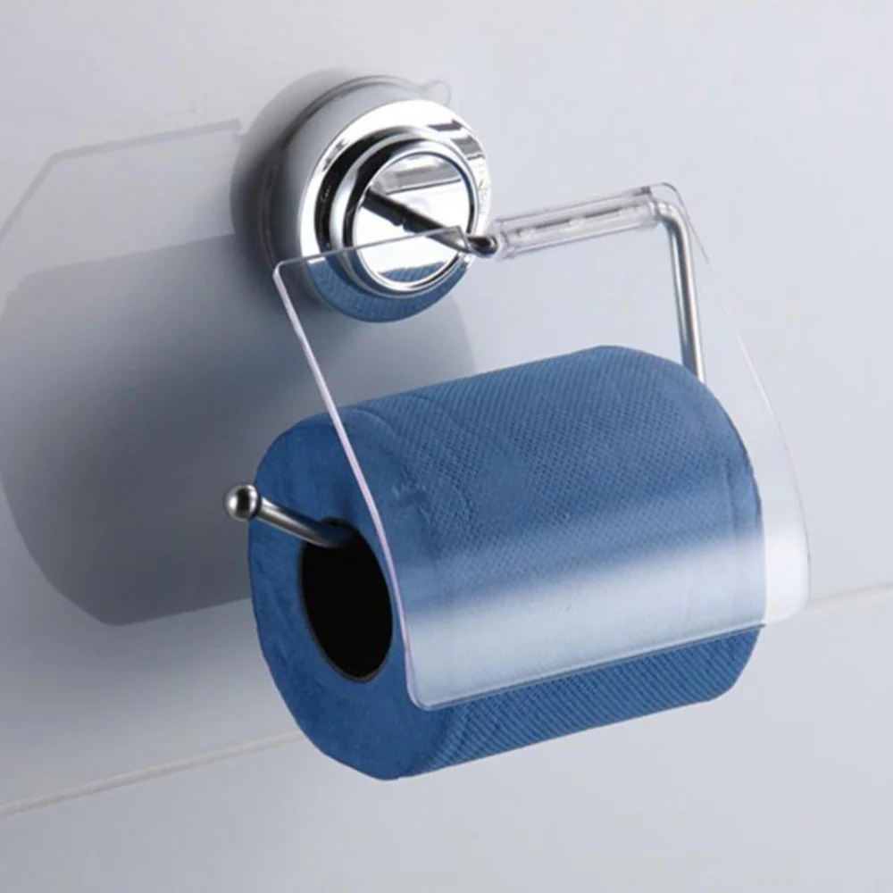 

1Pc Suction Cup Type Tissue Holder Bathroom Roll Paper Rack Tissue Storage Box
