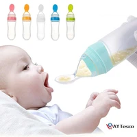 anyuan90ml safe newborn baby feeding bottle toddler silicone squeeze feeding spoon milk bottle baby training feeder food