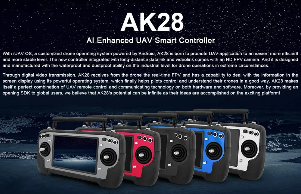 FPV uav наземная станция AK28 умный контроллер Интегрированная видео ссылка, ссылка для передачи данных, радио ссылка