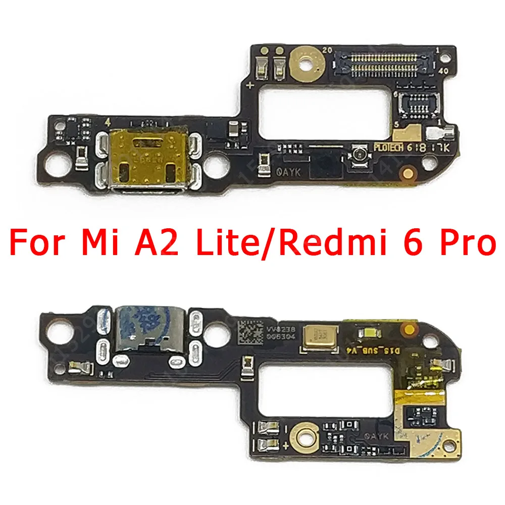Оригинальная плата для зарядки Xiaomi Mi A2 Lite USB PCB док разъем гибкий кабель запасные