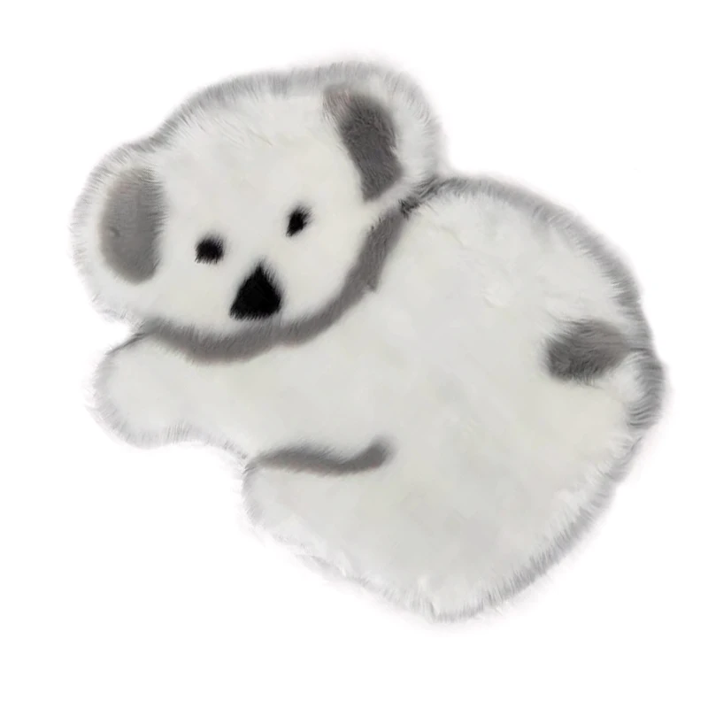 

Animal Rug High quality long fluff panda Koala mat Faux fur carpet Living Room Bedroom Sofa Cushion Artificial Fluffy Mats